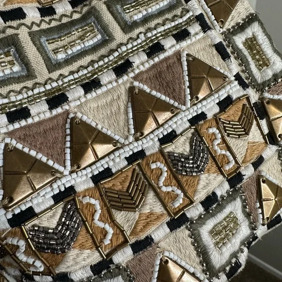 Veronica Beard Daryl Embellished Tan Brown Geometric Cotton Jacket - Picture 5 of 14